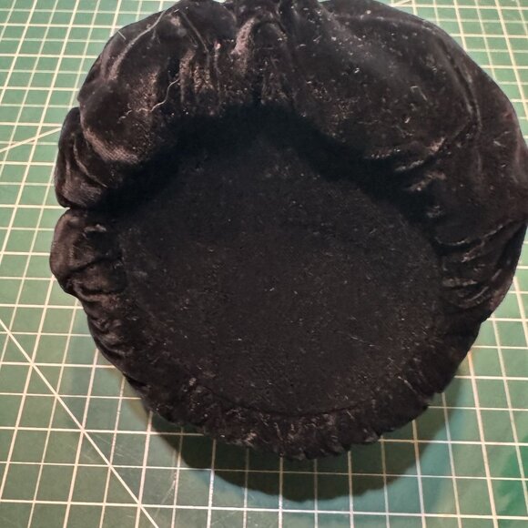 Vintage Black Velvet Handbag With Amber-Like Lucite Frame Drawstring Closure Gra - Picture 3 of 7